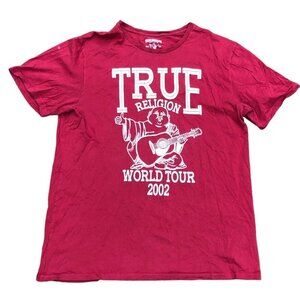 Vintage True Religion Shirt XXL Red BUDDHA TOUR SS CREWNECK